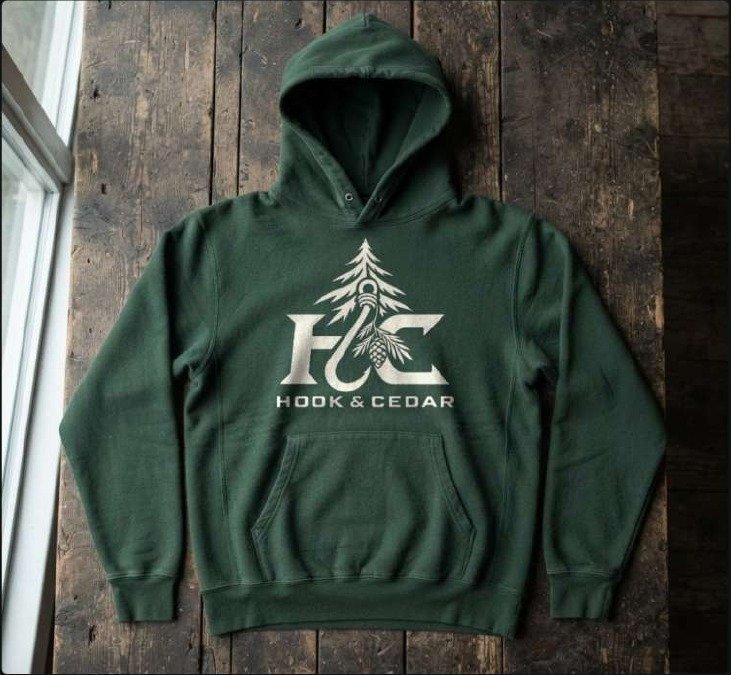 Forest green Hook and Cedar hoodie
